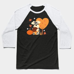 Miniature Schnauzer in Autumn Baseball T-Shirt